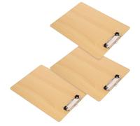 POPETPOP Lot de 3 Planchettes à Pince A4 en Bois Clip Métallique, Porte-documents Portables Robustes, Faciles à Écrire à Tout Moment pour Bureau et Domicile