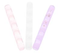 POPETPOP Lot de 3 Porte-Stylos en Acrylique Transparent Support de Pinceaux à Ongles Candy Color Organisateur Multifonctionnel de Bureau Couleurs Rose Violet Blanc Rangement pour