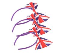 POPETPOP Lot de 3 Serre-têtes à Nœud Large Drapeau Britannique, Légers et Inaltérables, pour Fans de Football et Fêtes, Accessoires Cheveux Décoratifs pour Événements Sportifs