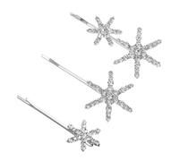 POPETPOP Lot de 3 set de Épingles à Cheveux en Strass Étoile Argentées Barrettes Brillantes pour Femme Accessoires Coiffure Mariage et Fêtes Décoration Cheveux Élégante et Festive