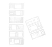 POPETPOP Lot de 3 set de sets de Pochoirs Flexibles en Plastique Réutilisables pour Agenda et Journal Intime Modèles de Dessin et Peinture pour Carnet de Notes DIY Planification