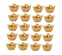 POPETPOP Lot de 30 Ornements Mini Lingots De Yuanbao Doré, Décoration Artisanale pour Bureau Et Vitrine, Accessoires Décoratifs Stables à Fond Plat, Mini Figurines Chinoises