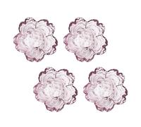 POPETPOP Lot de 4 Assiettes en Verre Forme de Fleur, Bols à Sauce Résistants Froid Mélanges Acides, Cuisine et Pique-