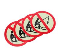 POPETPOP Lot de 4 Autocollants Panneau D'interdiction de Pêche Phosphorescents pour Parcs, Étangs et Rivières, Film de Stockage de Lumière, Installation Facile