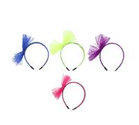 POPETPOP Lot de 4 Bandeaux Cheveux Femme à Gros Nœud en Dentelle Couleurs Variées Accessoire Coiffure pour Fêtes Cosplay et Séances Photo