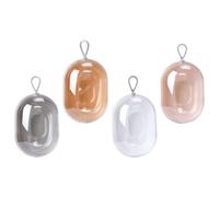 POPETPOP Lot de 4 Boîtes de Rangement pour Éponges de Maquillage Conteneurs Portables en Plastique Rigide Couleurs Blanc Rose Gris et Jaune Étuis Compacts pour Protéger et Transporter
