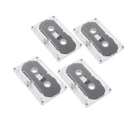POPETPOP Lot de 4 Cassettes Audio Vierges 30, Étui Rigide Transparent, Compatible Enregistrement Voix Musique, Usage Rétro Fête Surprise, Capacité Élevée, Solide