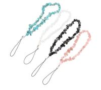 POPETPOP Lot de 4 Cordons Décoratifs pour Téléphone Portable Perles de Pierre Anti-Perte Légers et Pratiques Compatibles Coque Accessoire de Porte-Clés Multifonction pour Smartphone