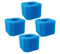 POPETPOP Lot de 4 Éponges Filtrantes pour Piscine, Mousse de Filtration PU Résistante aux Alcalis, Carrée Bleue, Accessoires de Pompe Filtration Piscine, des Impuretés et Sédiments
