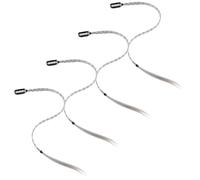 POPETPOP Lot de 4 Extensions Synthétiques à Clips en Queue de Cheval Tressée Style Boxe Couleur Blanc Thé Gris Légères et Résistantes à la Chaleur pour Sport Cosplay et Coiffure