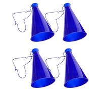POPETPOP Lot de 4 Mégaphones Bleus en Plastique Léger pour Événements Sportifs et Fêtes, Instruments Bruyants pour Encourager, Cornes de Fête Portables pour Supporters et Animations