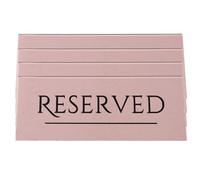 POPETPOP Lot de 4 Panneaux de Table Réservés en Acrylique Doré Rose, 17 X 6,5 Cm, Plaques Chevalet pour Chaises, Décoration Mariage Champêtre et Restaurant, Accessoires Marque-places