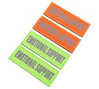 POPETPOP Lot de 4 Patchs Réfléchissants pour Harnais de Chien en Nylon Résistants à l'usure Fixation à Bande Auto-agrippante Couleurs Orange et Vert Accessoires pour Gilet de Service