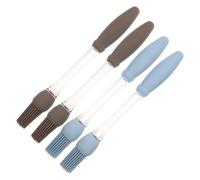 POPETPOP Lot de 4 Pinceaux à Barbecue en Silicone Poignée Antidérapante 23 X 25 CM Bleu et Gris pour Badigeonner Huile Sauce et Marinade pour Cuisson et Grillades en Plein Air