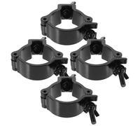 POPETPOP Lot de 4 Pinces O en Alliage D'aluminium Noir pour Fixation de Projecteurs Dj et Éclairage LED de Scène, Résistantes la Rouille et Faciles à Retirer, Supportant 100kg