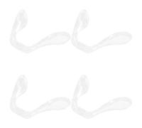 POPETPOP Lot de 4 Plaquettes Nasales de Rechange en Plastique Transparent pour Lunettes Coussinets Nasaux Intégrés U de Pont Confort Pression Kit Réparation Montures