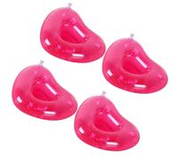 POPETPOP Lot de 4 Porte-Bière Gonflables en PVC Rose de Cœur Tapis Flottants pour Boissons Accessoires Piscine Dessous de Verre Aquatiques pour Fêtes et Piscines