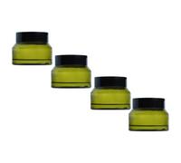 POPETPOP Lot de 4 Pots Rechargeables en Verre Ambré 30 Ml pour Crème Visage, Contenant Cosmétique de Voyage Anti-lumière, Flacon Pratique et Étanche pour Échantillons et Soins Personnels