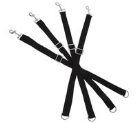 POPETPOP Lot de 4 Sangles en Nylon Réglables pour Seaux d'Eau pour Chevaux Cordes Suspendre Robustes Longueur Ajustable Couleur Noire Adaptées pour Remorques et Boxes D’Écurie