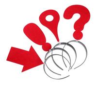 POPETPOP Lot de 4 Serrage-Têtes Fantaisie Rouges Flèche Point D’Exclamation Point D’Interrogation et Symbole de Localisation Bandeaux Créatifs et Confortables pour Femmes Accessoires