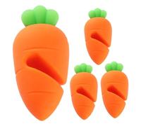 POPETPOP Lot de 4 Supports de Couvercles en Silicone Anti-Débordement et Résistant à la Chaleur Lève-Couvercle Compact Couleur Carotte pour Casseroles et Marmites Accessoire la Cuisine