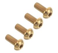 POPETPOP Lot de 4 Vis de Porte-Bidon M5 Dorées en Alliage de Titane, Fixation Résistante pour Vélo Route, Remplacement Rapide pour Usage en Plein Air