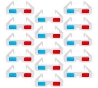 POPETPOP Lot de 40 Lunettes Anaglyphes 3D en Papier Universelles, Légères et Portables, pour Festivals et Anniversaires, Couleurs Rouge et Bleu