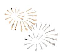 POPETPOP Lot de 40 Pinces à Cheveux en Métal 9 Cm et 5,7 Cm, Clips Alligator Ajourés, Couleur Or et Argenté, pour Coiffure Professionnelle, Fixation de Mèches, Usage Salon et Domicile