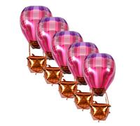 POPETPOP Lot De 5 Ballons À Air Chaud 4d Uniques En Aluminium Métallisé À Suspendre, Décoration De Fête Pour Anniversaire, Baby Shower, Mariage,