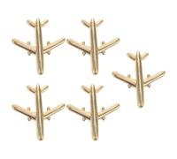 POPETPOP Lot de 5 Broches Avion en Métal Solide Insignes de Revers Vintage pour Femme Accessoires Légers pour Chemise Paquet à Dos et Col Présent Passion Aviation et Voyage