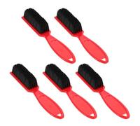 POPETPOP Lot de 5 Brosses à Barbe à Long Manche Rouges Brosse de Barbier pour Entretien Précis Barbe Moustache Sculptant Outil Léger pour Soins Quotidiens et Voyages
