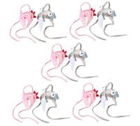POPETPOP Lot De 5 Jouets Interactifs pour Chat Bâtonnets De Jeu Matériau Robuste Fournitures pour Chat pour Jouer Et Faire De Lexercice 2 Pièces X 5