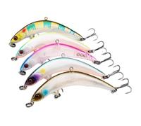 POPETPOP Lot De 5 Leurres Flottants d'arc, Hameçons Artificiels Coulants 4g, Appâts Créatifs pour Pêche en Eau Douce Et Salée, Outil Pratique pour Perches Et Bars