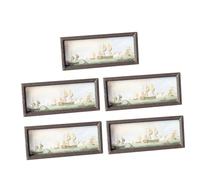 POPETPOP Lot de 5 Mini Impressions d'art en Bois pour Décoration Maison de Poupée Ornement Mural Miniature Accessoires d'Aménagement pour Jouets Décoration Chambre Réaliste