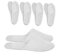 POPETPOP Lot de 5 Paires de Pantoufles Jetables D'intérieur en Tissu Confortable Taille Unique Antidérapantes Unisexes pour Spa, Hôtel, Voyage et Invités