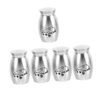 POPETPOP Lot De 5 Petites Urnes pour Animaux De Compagnie en Métal pour Cendres pour Chien Ou Chat Urne Souvenir Lisse