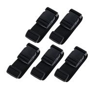 POPETPOP Lot de 5 Sangles de Bagages Noires Réglables en Polypropylène avec Boucle Solide pour Valise, Design Simple et Léger, pour Voyages Sécurisés