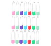 POPETPOP Lot de 50 Épingles de Sécurité pour Couche Bébé Multicolores, Tête en Plastique, Taille Standard, pour -né, Utilisation en Puériculture et Couture, Assortiment Solide et Sécurisant