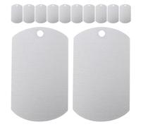 POPETPOP Lot de 50 Médailles D'identification pour Chiens en Aluminium 50x29x1 Mm, Étiquettes Métalliques Double Face Vierges, Plaques Nominatives Rectangulaires pour Colliers, Accessoires