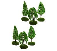 POPETPOP Lot de 6 Arbres Miniatures de Décor de Rue pour Modélisme Ferroviaire, Mini Arbres Paysagers Réalistes, Matériaux de Micro-Paysage pour Artisans, Usage Modélisme et Paysage Urbain
