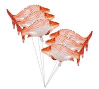 POPETPOP Lot de 6 Ballons en Aluminium de Poisson Rouge Carpe, Décoration Gonflable pour Fête et Anniversaire, Ballons de Fête Solide et Légers pour Festival et Saint-valentin