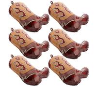 POPETPOP Lot de 6 Ballons Gonflables en Aluminium Forme Santiags Western Couleur Marron Clair, Décoration Anniversaire Cowboy, Fête Thème Far West, Articles de Fête Western Authentiques