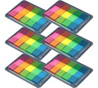 POPETPOP Lot de 6 Boîtes d'Autocollants Transparents Fluorescents Notes Adhésives Réutilisables pour Indexation Accessoires Scolaires et Marqueurs de Phrases Portables pour Lecture et