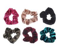 POPETPOP Lot de 6 Élastiques pour Cheveux en Velours Multicolores, Taille Moyenne, Accessoires Décoratifs pour Cheveux, pour Femmes et Filles, Ornements Tendances pour Coiffure et Usage