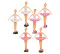 POPETPOP Lot de 6 Figurines Danseuses Boîte à Musique Rotatives 3 Couleurs 2 Pièces Chacune Décoration Gâteau et Centre de Table Ballerine Figurines Légères en Matériau Robuste pour