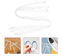 POPETPOP Lot de 6 Lacets Plats 8Mm Blancs 80Cm en Polyester Lacets de Rechange pour Baskets Chaussures de Sport et Chaussures Décontractées D’Extérieur