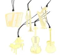 POPETPOP Lot de 6 Marque-pages en Métal Instrument de Musique pour Garçon et Filles, Signets Décoratifs Petit Format, Accessoires Lecture École, Marque-pages Uniques pour Élèves, Présents