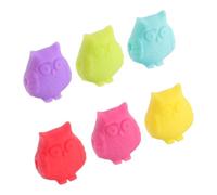 POPETPOP Lot de 6 Marqueurs de Reconnaissance de Coupe en Silicone Motif Hibou Adorable, Faciles à Nettoyer et Isolants Thermiques pour Fêtes et Dîners Couleur Aléatoire Plusieurs styles