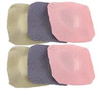 POPETPOP Lot de 6 Moufles Exfoliants Dos Longue Poignée Tissu Doux et Lavable Serviette de Toilette Exfoliante Bain 3 Couleurs Assorties