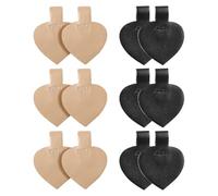 POPETPOP Lot de 6 Paires de Coussinets Adhésifs en Cuir PU pour Talons Hauts Anti-Glisse Confort Plantaire 3 Paires Noir Mat Accessoires Invisibles pour Chaussures Femme